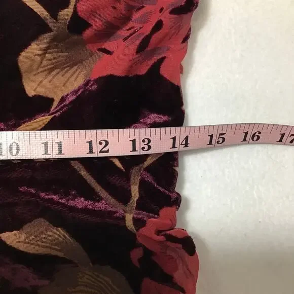 LULU'S SZ S Burgundy Exquisite Floral Burnout Strapless Maxi Dress B26 *flaw - Picture 6 of 9